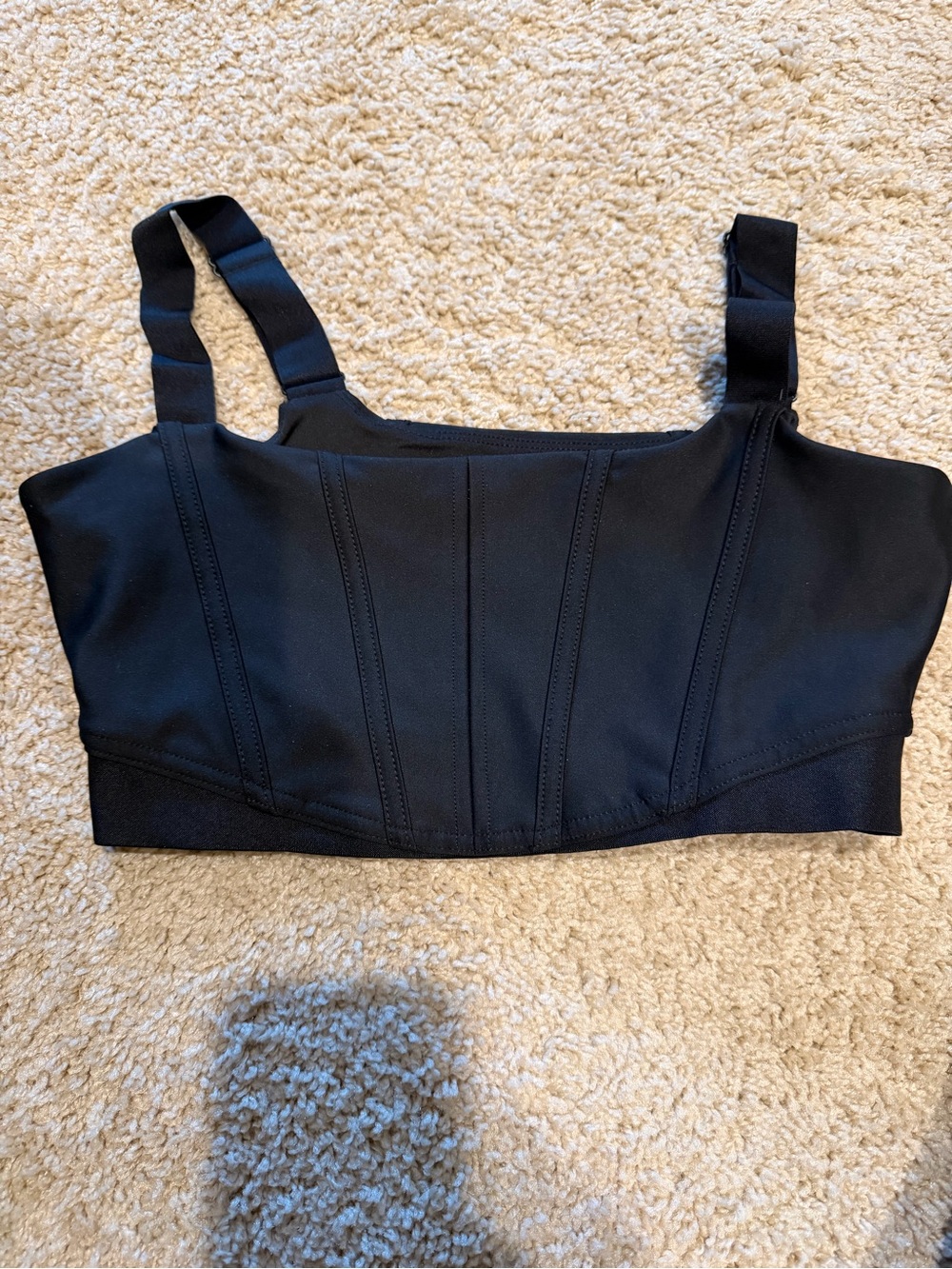 ALO Yoga Black Structured Crop Bralette